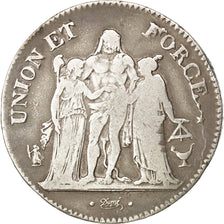 FRANCE, Union et Force, 5 Francs, 1802, Paris, KM #639.1, VF(30-35), Silver,...