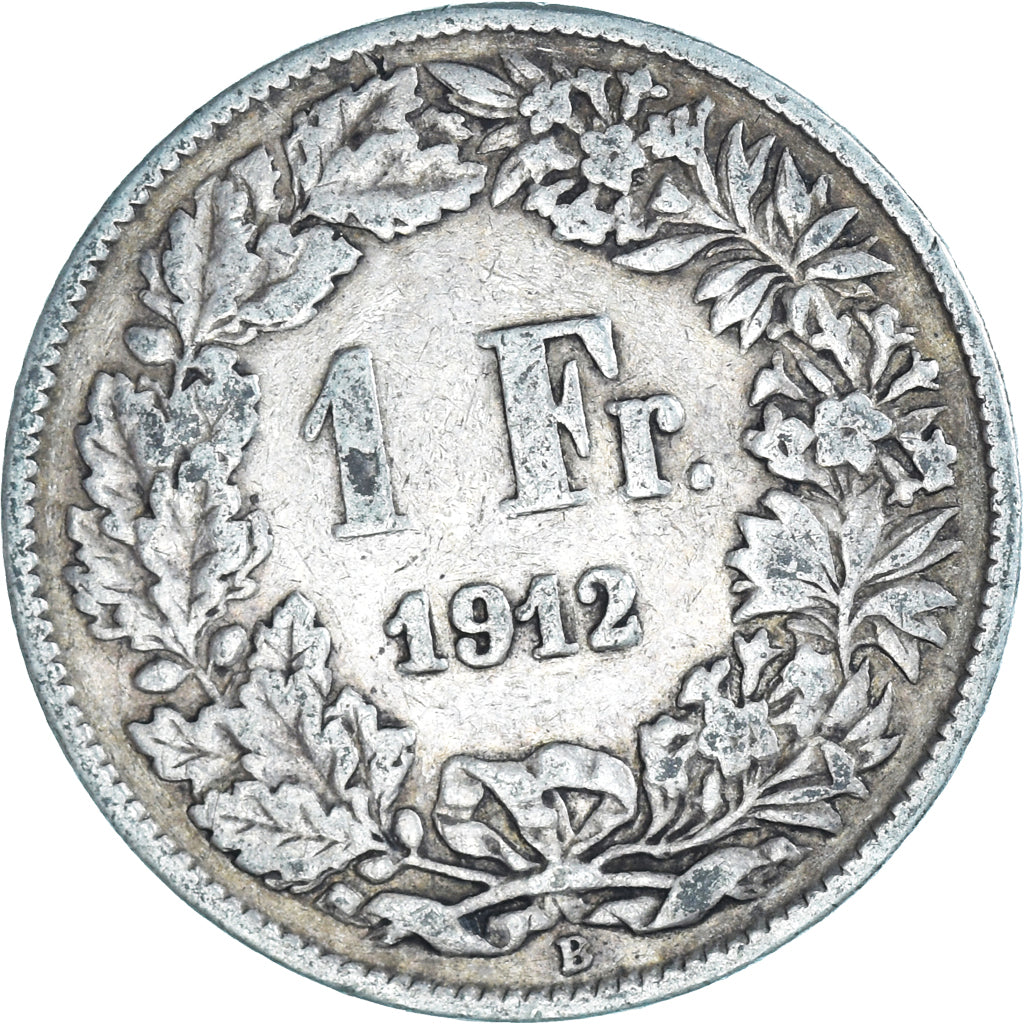 Moneta, Svizzera, Franc, 1912, Bern, MB+, Argento, KM:24