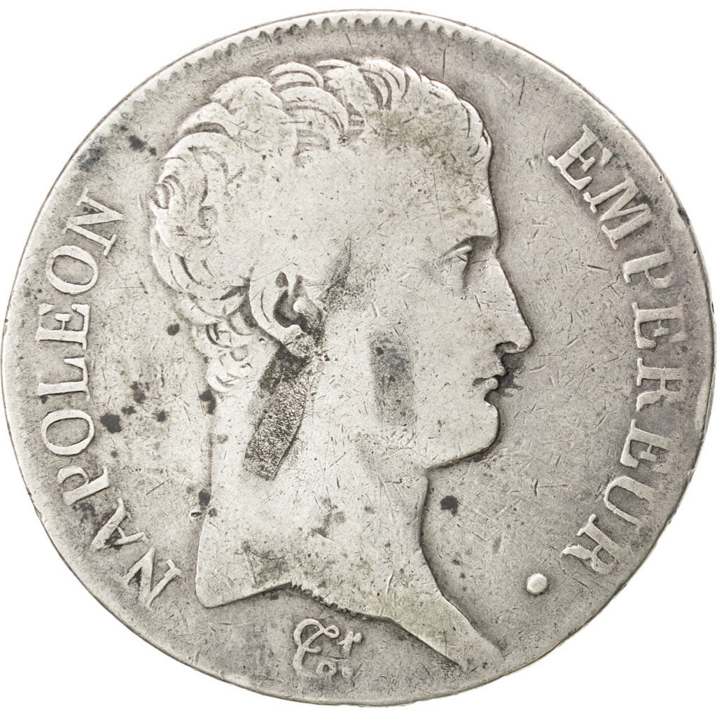 FRANCE, Napoléon I, 5 Francs, 1805, Toulouse, KM #662.10, F(12-15), Silver, G...