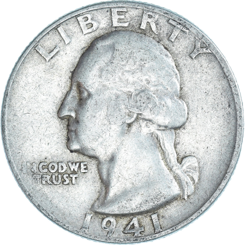 Coin, United States, Washington Quarter, Quarter, 1941, U.S. Mint, Philadelphia