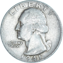 Coin, United States, Washington Quarter, Quarter, 1941, U.S. Mint, Philadelphia
