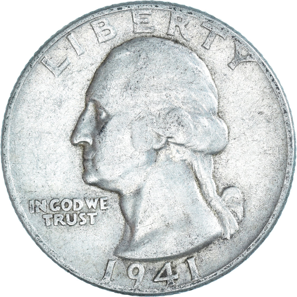 Coin, United States, Washington Quarter, Quarter, 1941, U.S. Mint, Philadelphia