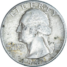 Münze, Vereinigte Staaten, Washington, Quarter, 1942, Philadelphia, SS, Silber