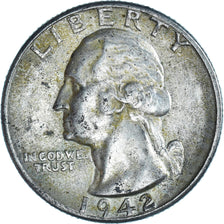 Coin, United States, Washington, Quarter, 1942, Philadelphia, AU(50-53), Silver