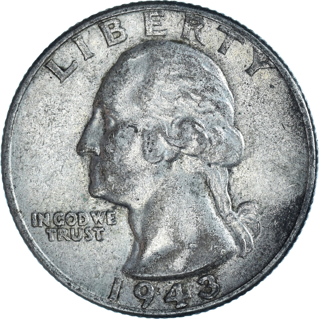 Coin, United States, Washington Quarter, Quarter, 1943, Philadelphia, EF(40-45)