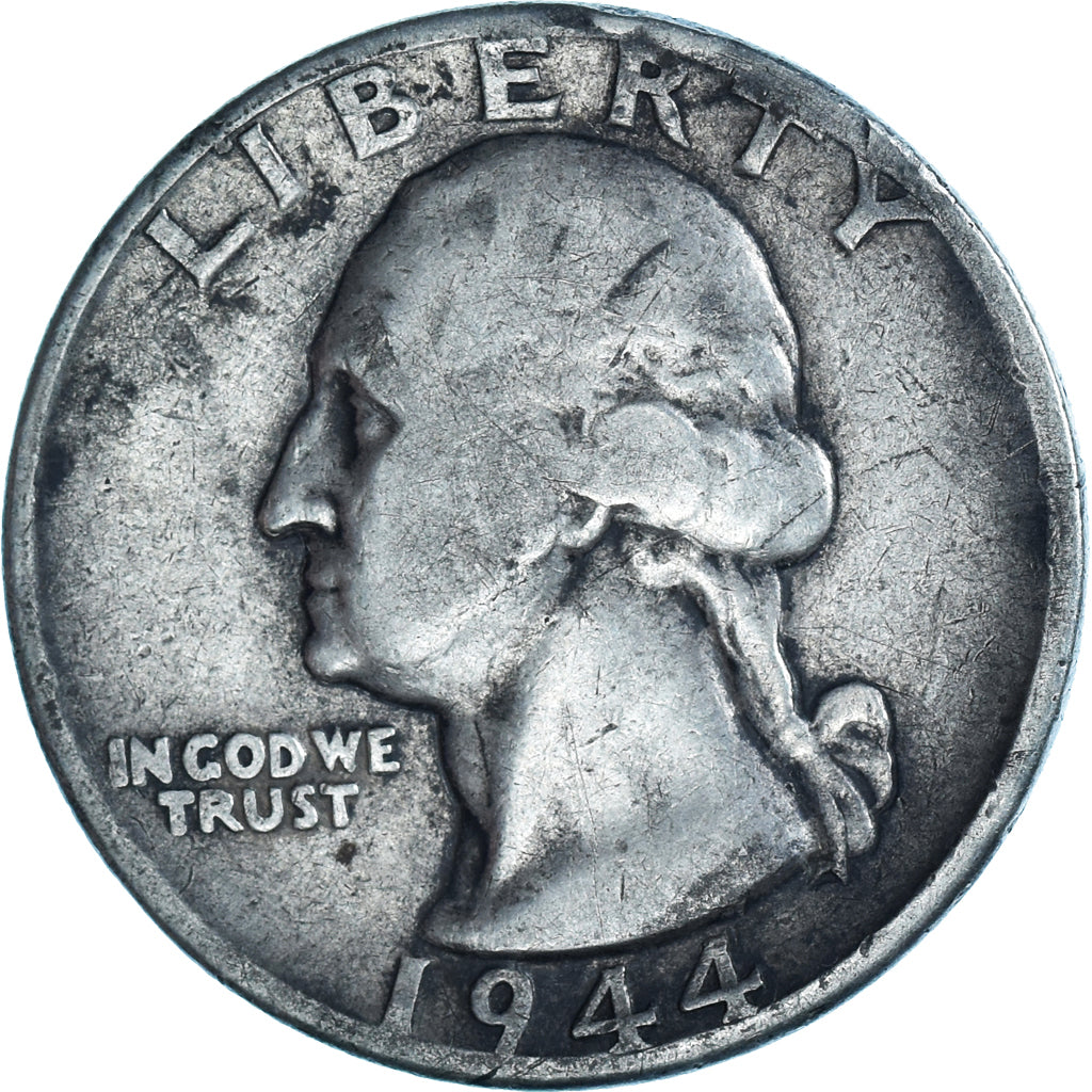 Coin, United States, Washington Quarter, Quarter, 1944, U.S. Mint, Philadelphia