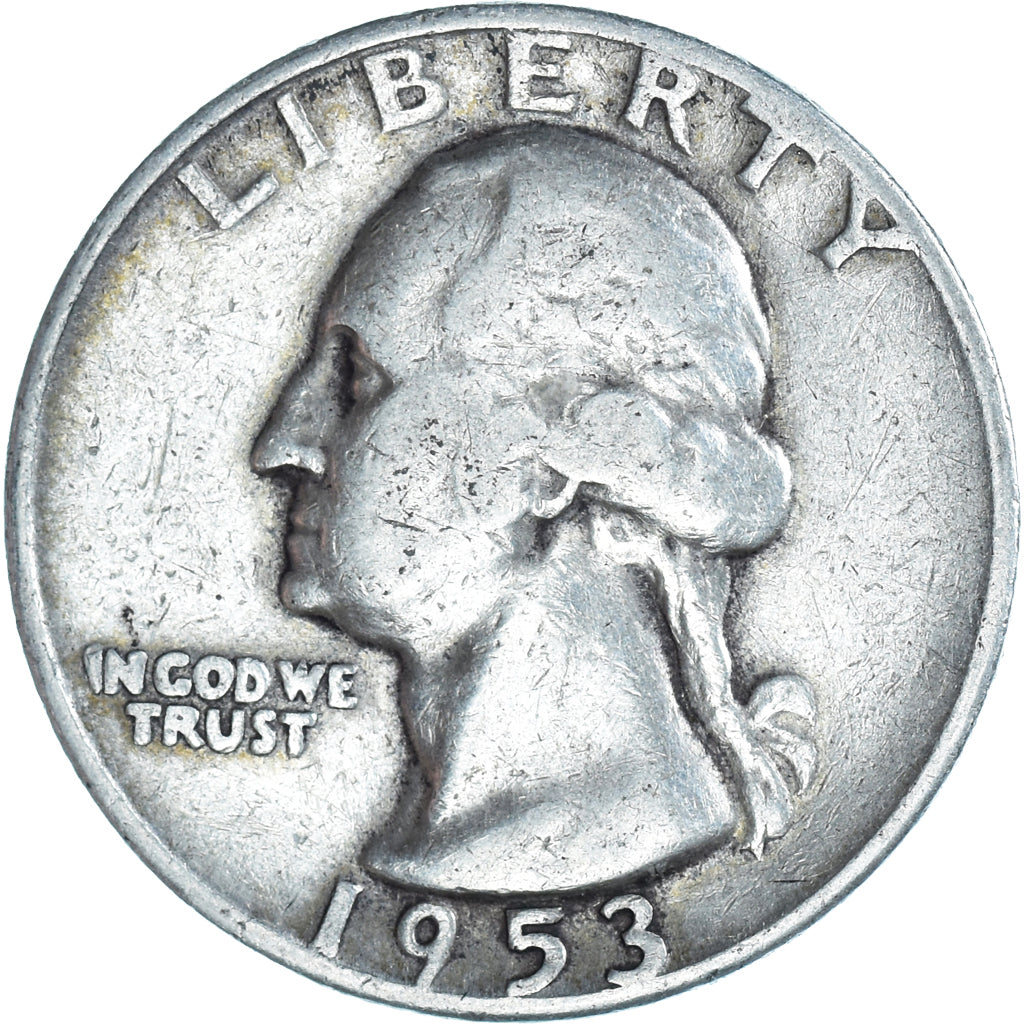 Monnaie, États-Unis, Washington Quarter, Quarter, 1953, U.S. Mint, Denver, TTB