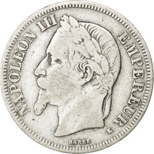 FRANCE, Napoléon III, 2 Francs, 1866, Bordeaux, KM #807.3, VF(20-25), Silver, G.