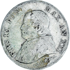 Coin, ITALIAN STATES, PAPAL STATES, Pius IX, Lira, 1866, Roma, F(12-15), Silver
