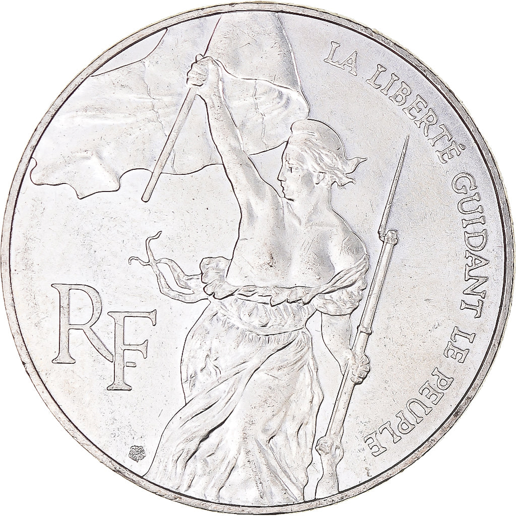 Moeda, França, Liberté guidant le peuple, 100 Francs, 1993, MS(60-62), Prata