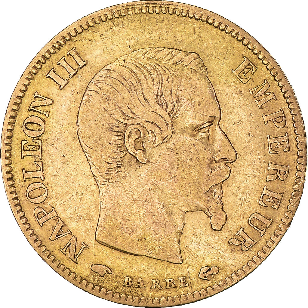 Münze, Frankreich, Napoleon III, 10 Francs, 1857, Paris, S+, Gold, KM:784.3