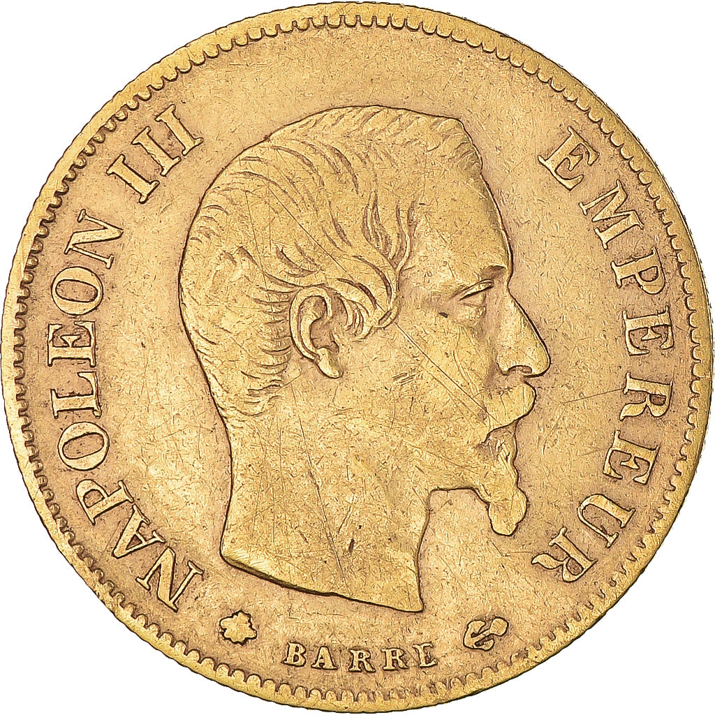 Munten, Frankrijk, Napoleon III, 10 Francs, 1860, Strasbourg, ZF, Goud
