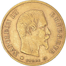 Munten, Frankrijk, Napoleon III, 10 Francs, 1860, Strasbourg, ZF, Goud