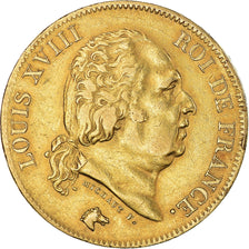 Coin, France, Louis XVIII, 40 Francs, 1818, Lille, EF(40-45), Gold, KM:713.6
