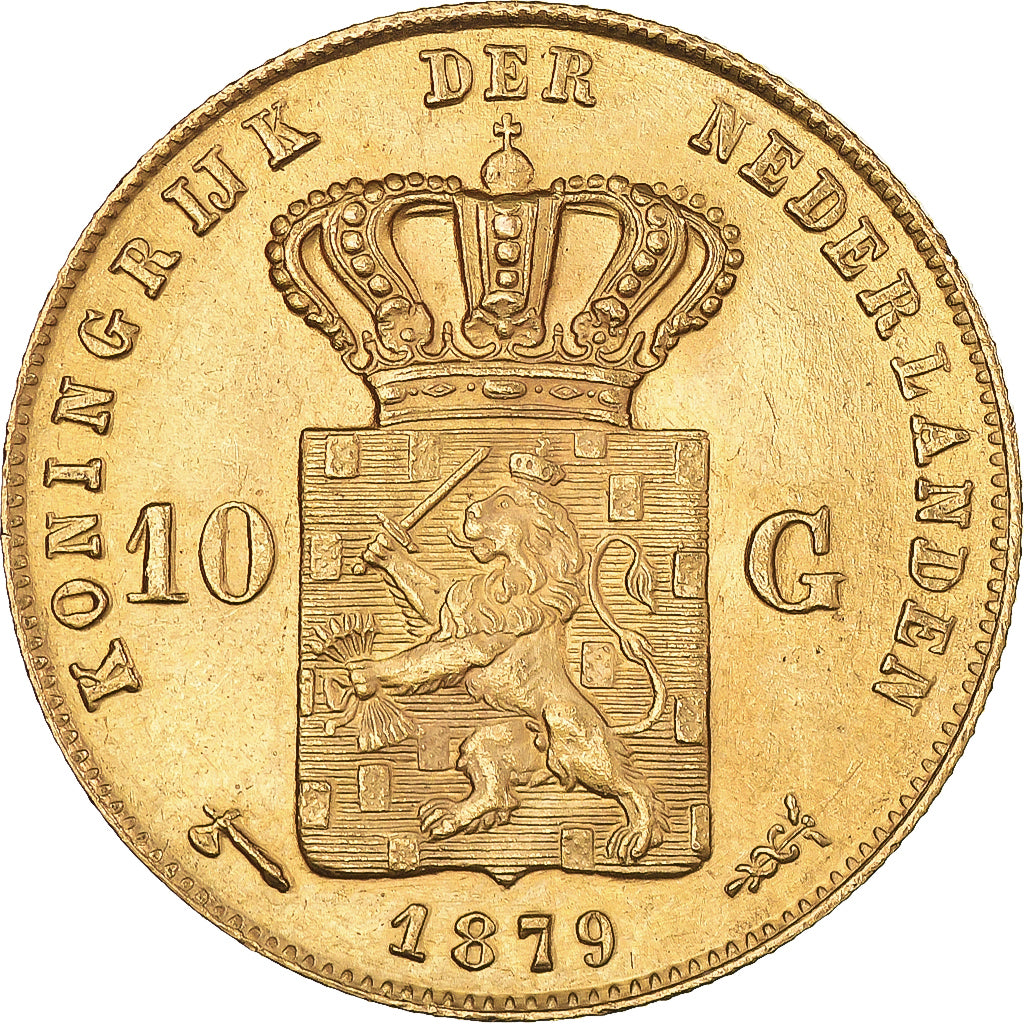 Monnaie, Pays-Bas, William III, 10 Gulden, 1879, SUP+, Or, KM:106