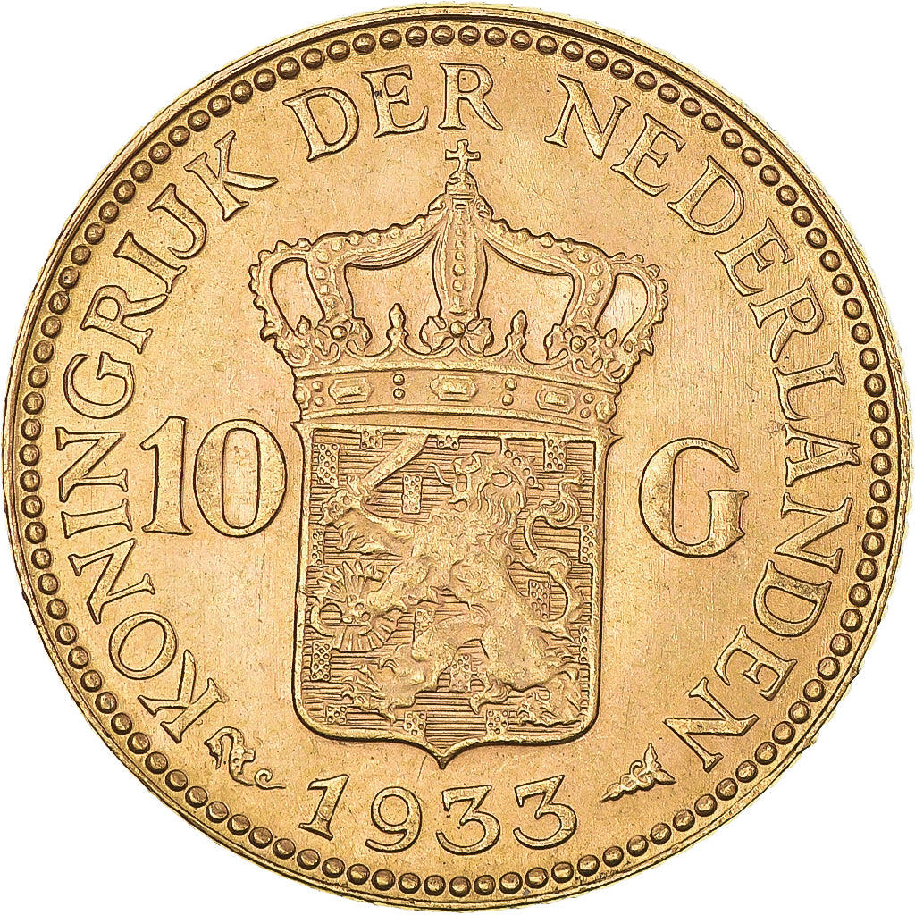 Monnaie, Pays-Bas, Wilhelmina I, 10 Gulden, 1933, SUP+, Or, KM:162