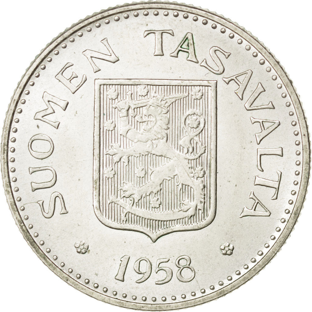 FINLAND, 200 Markkaa, 1958, KM #42, MS(60-62), Silver, 27.5, 8.37