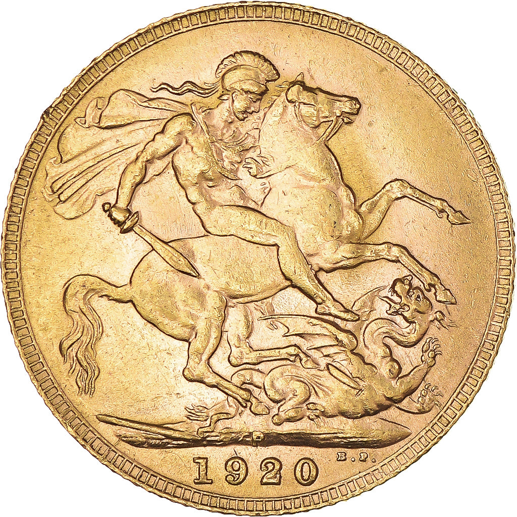 Coin, Australia, George V, Sovereign, 1920, Perth, AU(55-58), Gold, KM:29