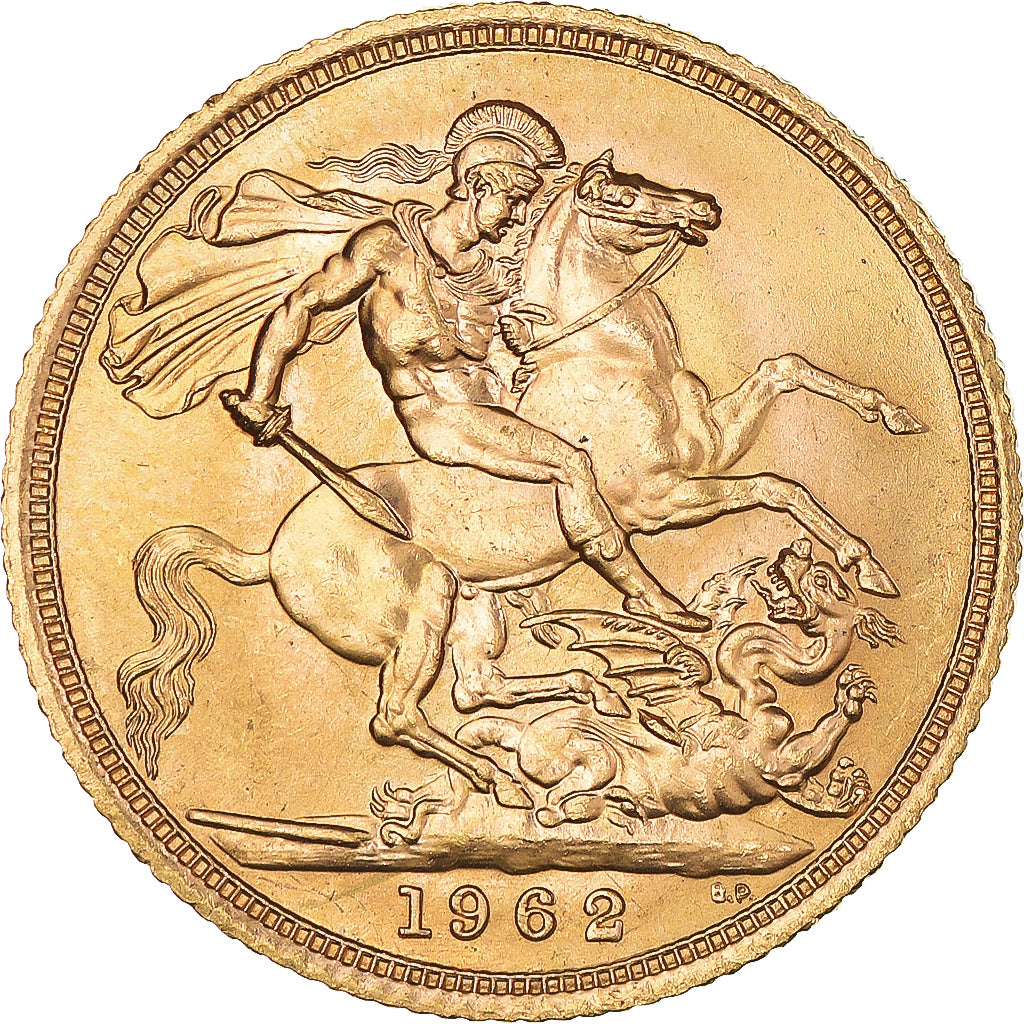 Coin, Great Britain, Elizabeth II, Sovereign, 1962, MS(63), Gold, KM:908