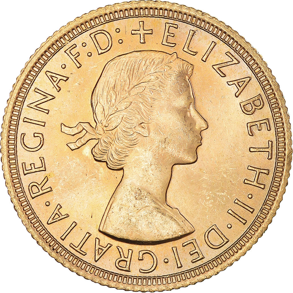 Coin, Great Britain, Elizabeth II, Sovereign, 1963, MS(63), Gold, KM:908