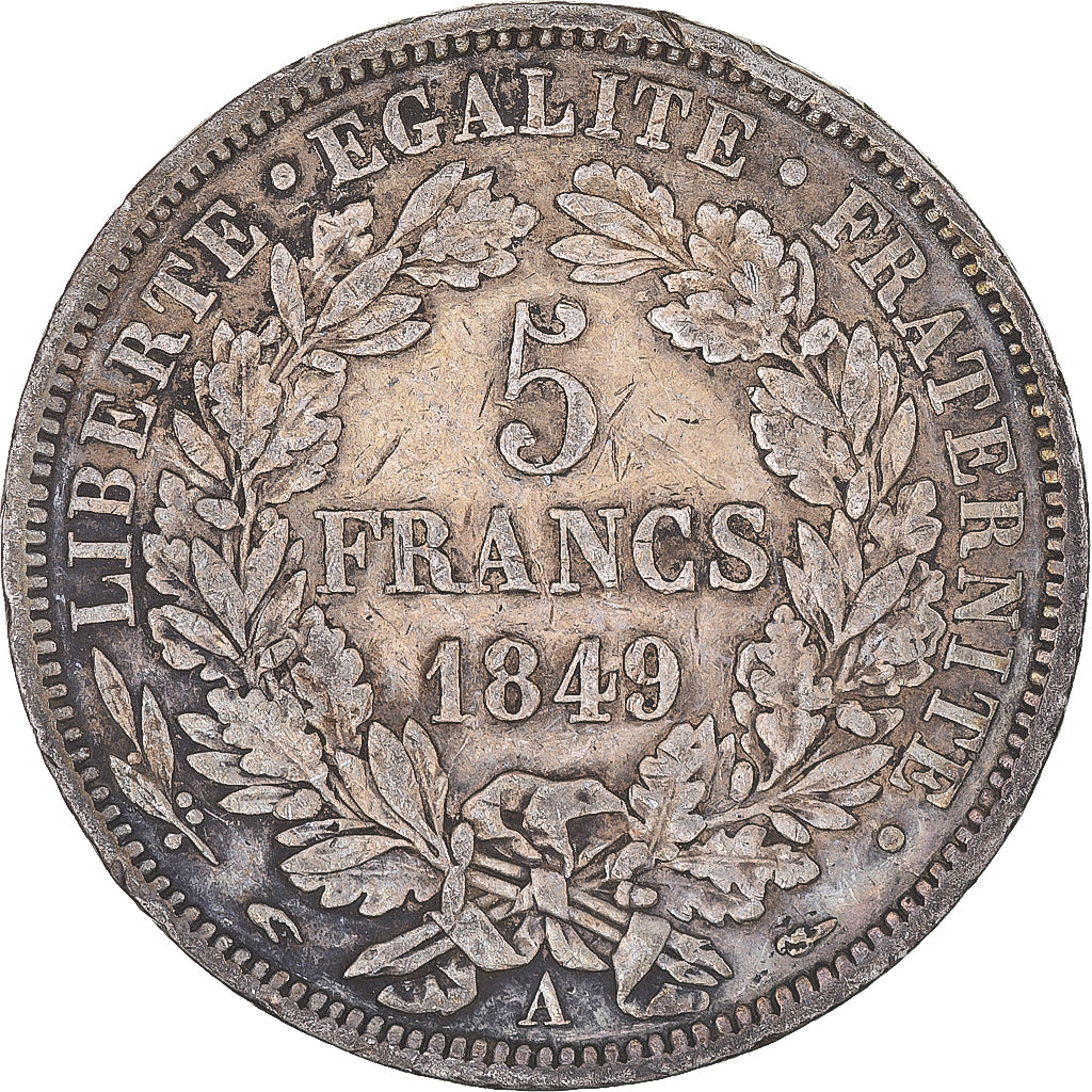 Monnaie, France, Cérès, 5 Francs, 1849, Paris, TB+, Argent, Gadoury:719