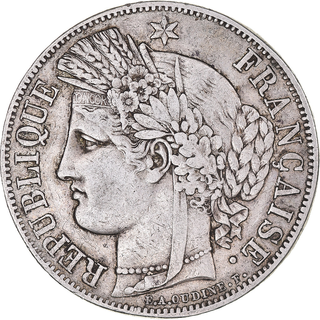 Coin, France, Cérès, 5 Francs, 1850, Paris, EF(40-45), Silver, KM:761.1