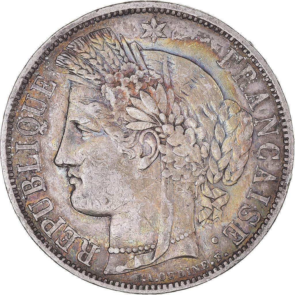 Moneta, Francia, Cérès, 5 Francs, 1870, Paris, BB, Argento, KM:818.1