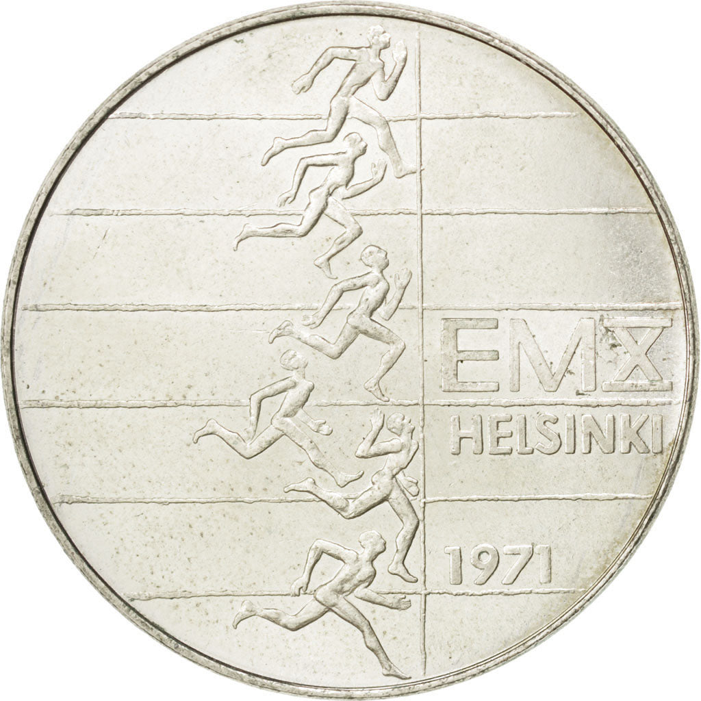 FINLAND, 10 Markkaa, 1971, KM #52, AU(55-58), Silver, 35, 24.19