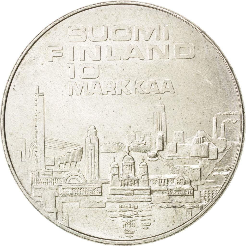 FINLAND, 10 Markkaa, 1971, KM #52, AU(55-58), Silver, 35, 24.19