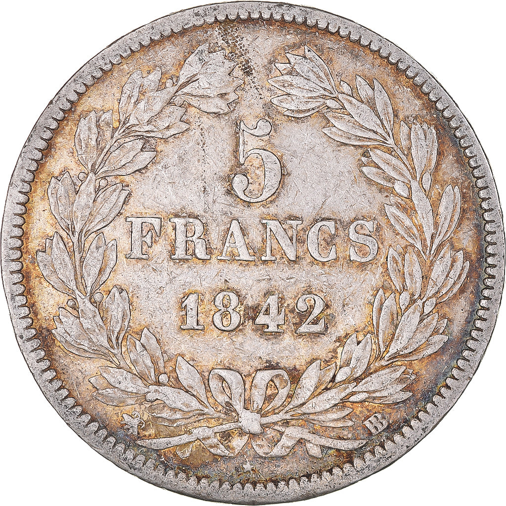 Monnaie, France, Louis-Philippe, 5 Francs, 1842, Strasbourg, TB+, Argent