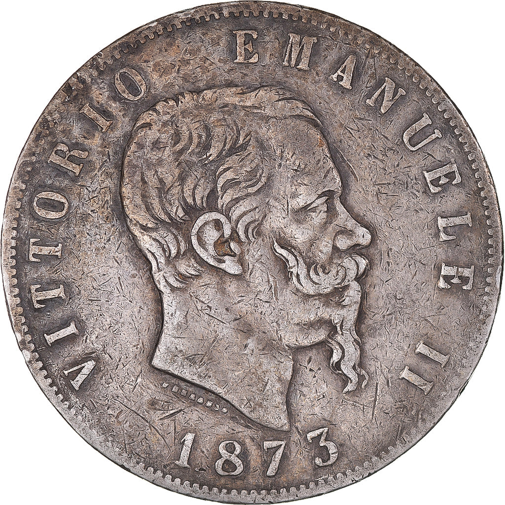 Monnaie, Italie, Vittorio Emanuele II, 5 Lire, 1873, Milan, TB, Argent, KM:8.3