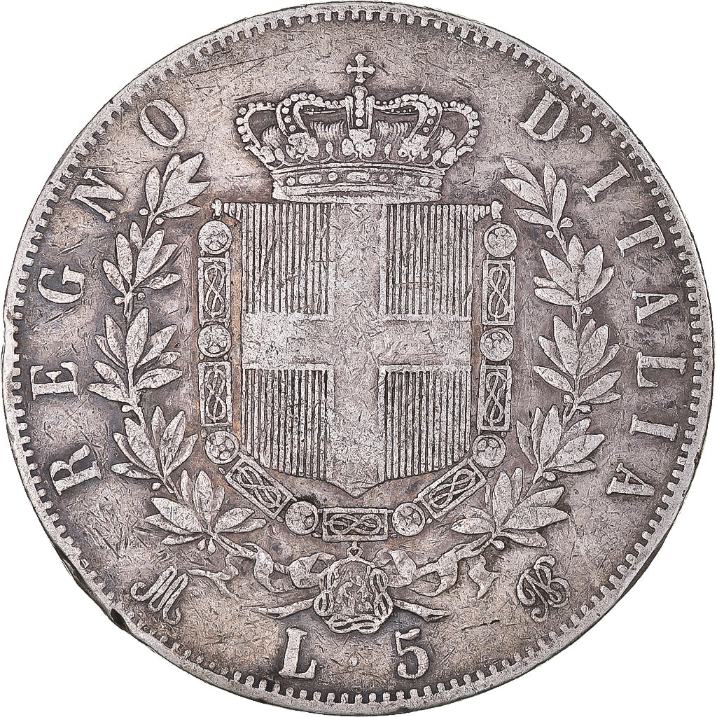 Monnaie, Italie, Vittorio Emanuele II, 5 Lire, 1873, Milan, TB, Argent, KM:8.3