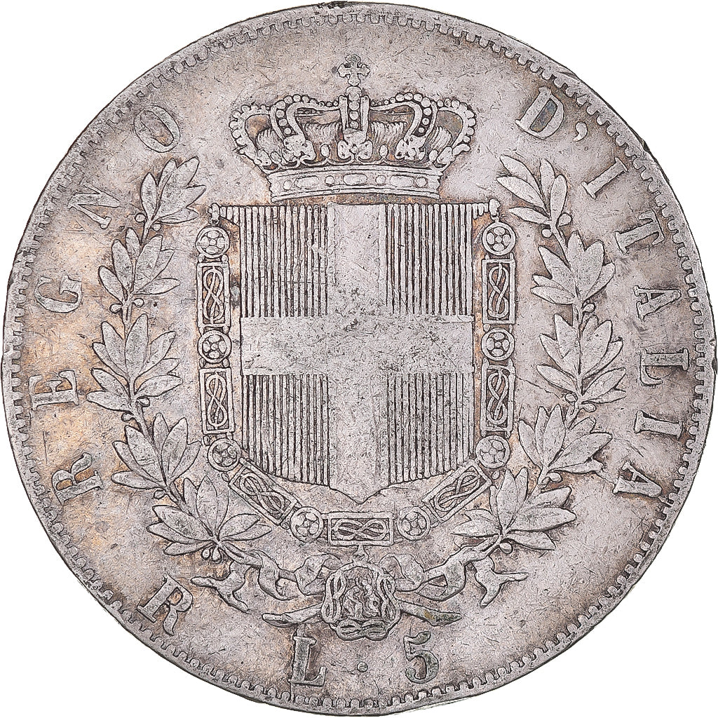 Monnaie, Italie, Vittorio Emanuele II, 5 Lire, 1876, Rome, TB+, Argent, KM:8.4