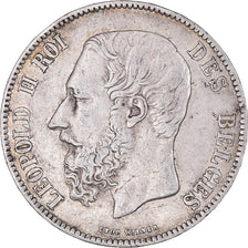 Coin, Belgium, Leopold II, 5 Francs, 5 Frank, 1868, EF(40-45), Silver, KM:24