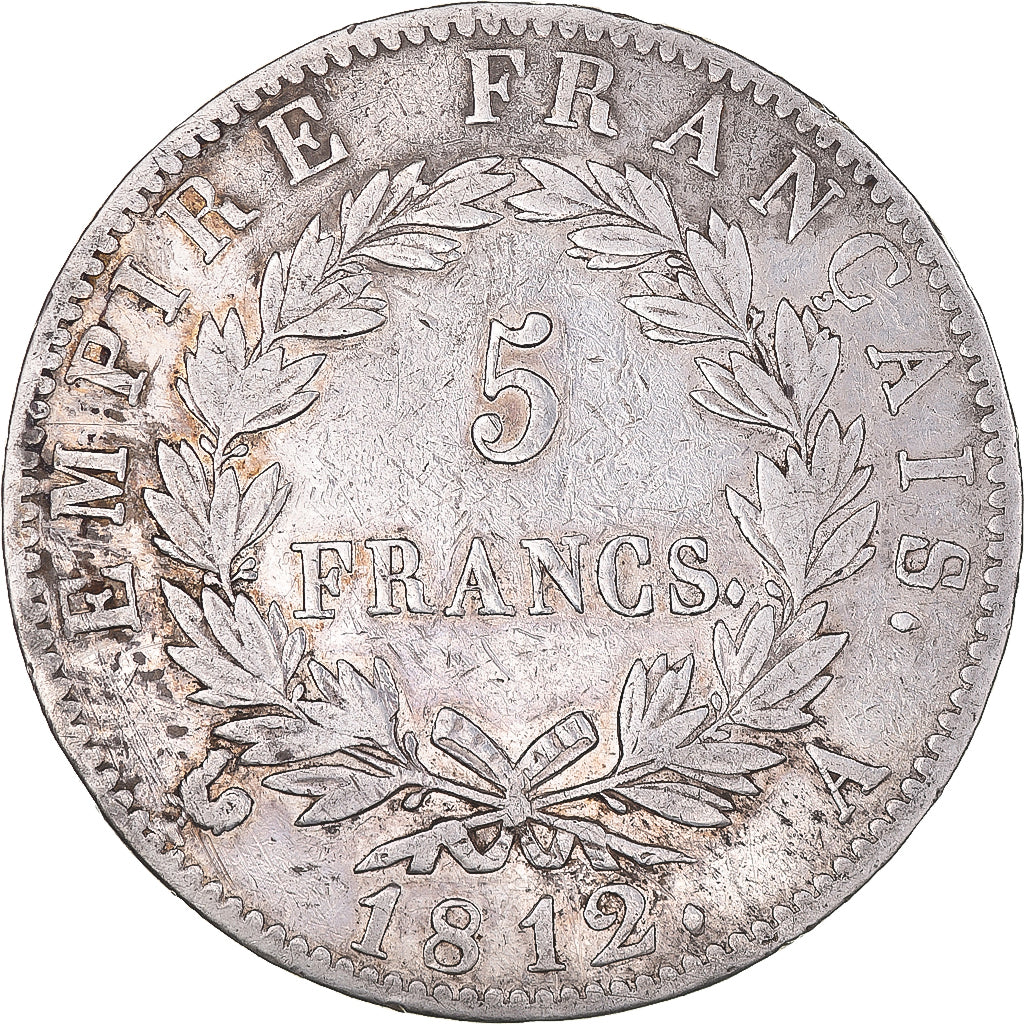 Coin, France, Napoléon I, 5 Francs, 1812, Paris, VF(30-35), Silver, KM:694.1