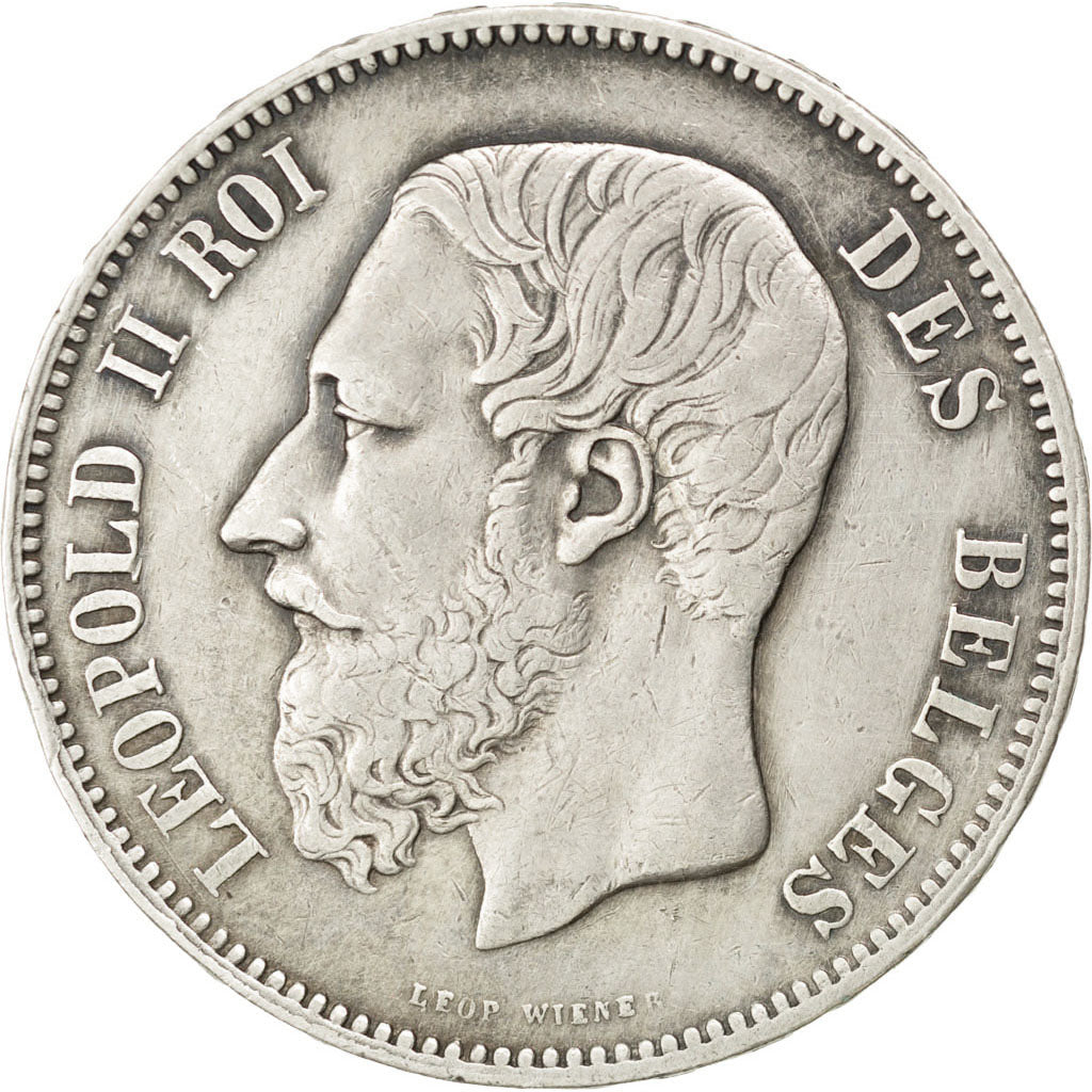 Coin, Belgium, Leopold II, 5 Francs, 5 Frank, 1869, EF(40-45), Silver, KM:24