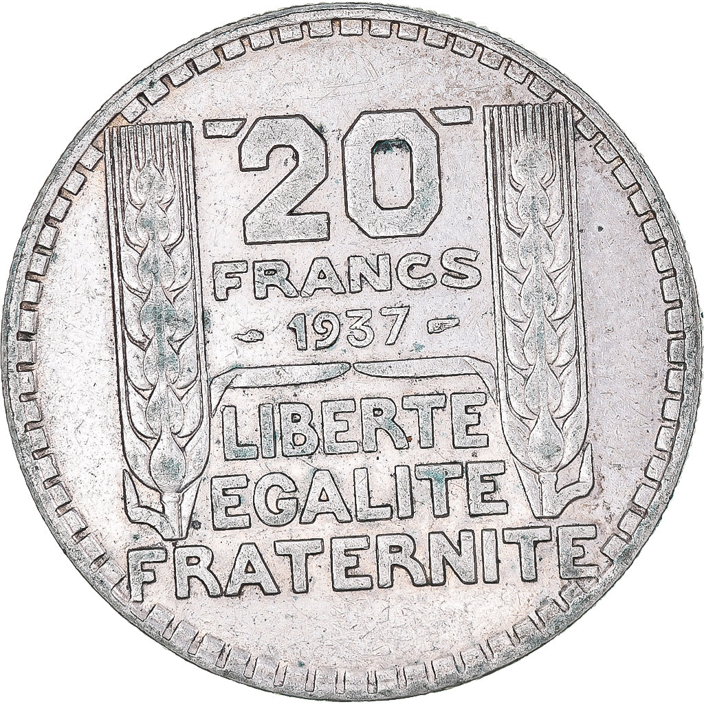 Münze, Frankreich, Turin, 20 Francs, 1937, Paris, SS, Silber, KM:879