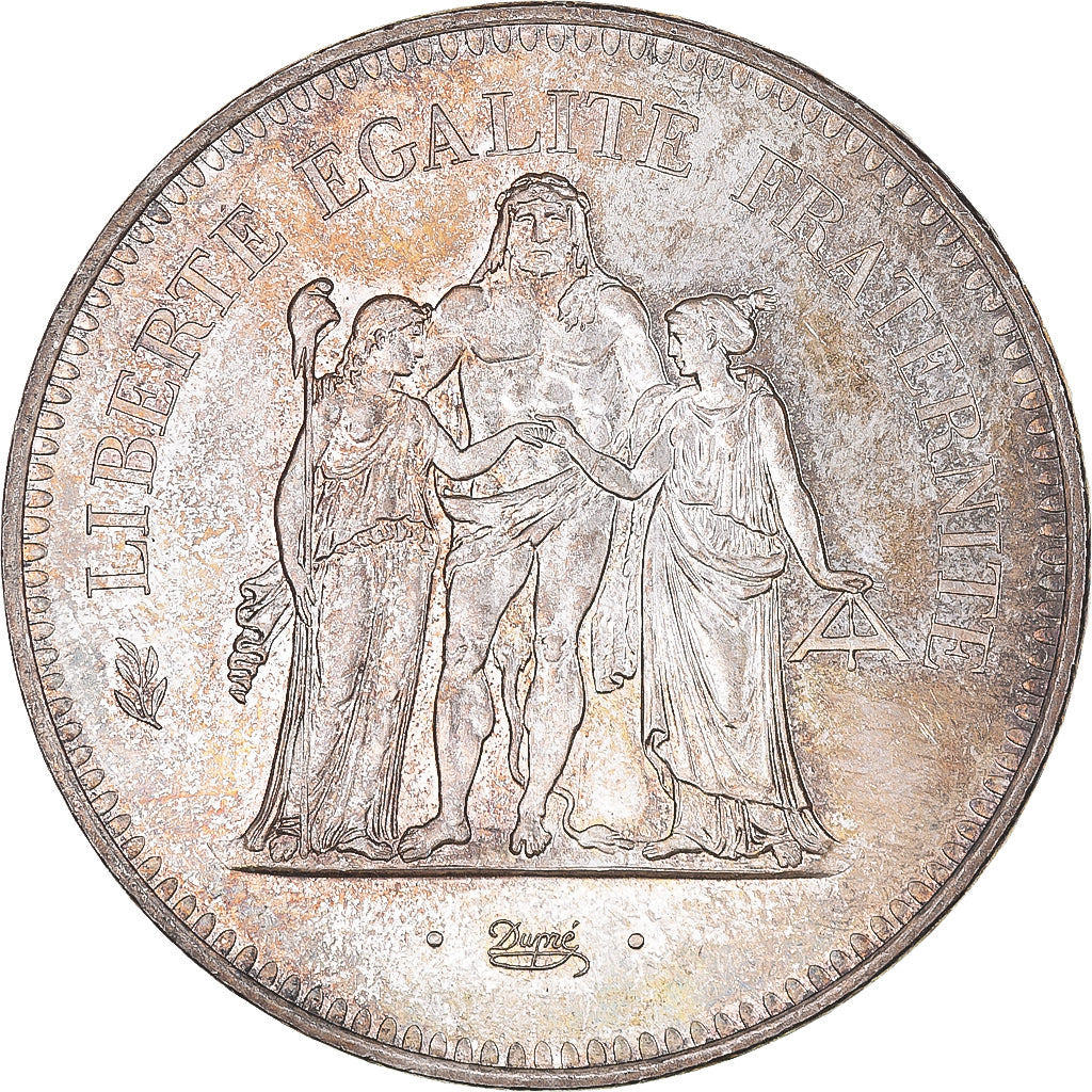 Coin, France, Hercule, 50 Francs, 1974, Paris, MS(63), Silver, KM:941.1