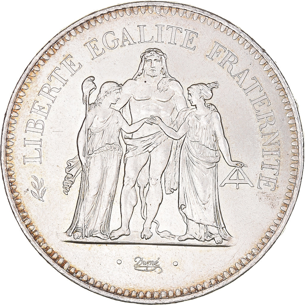 Coin, France, Hercule, 50 Francs, 1974, Paris, MS(63), Silver, KM:941.1