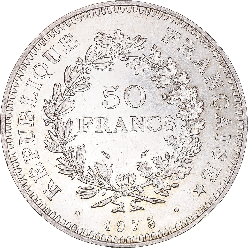 Moneta, Francia, Hercule, 50 Francs, 1975, Paris, SPL, Argento, KM:941.1