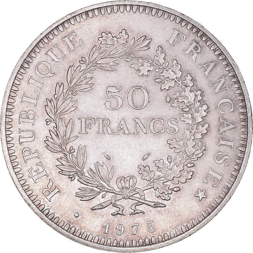 Coin, France, Hercule, 50 Francs, 1975, Paris, MS(63), Silver, KM:941.1