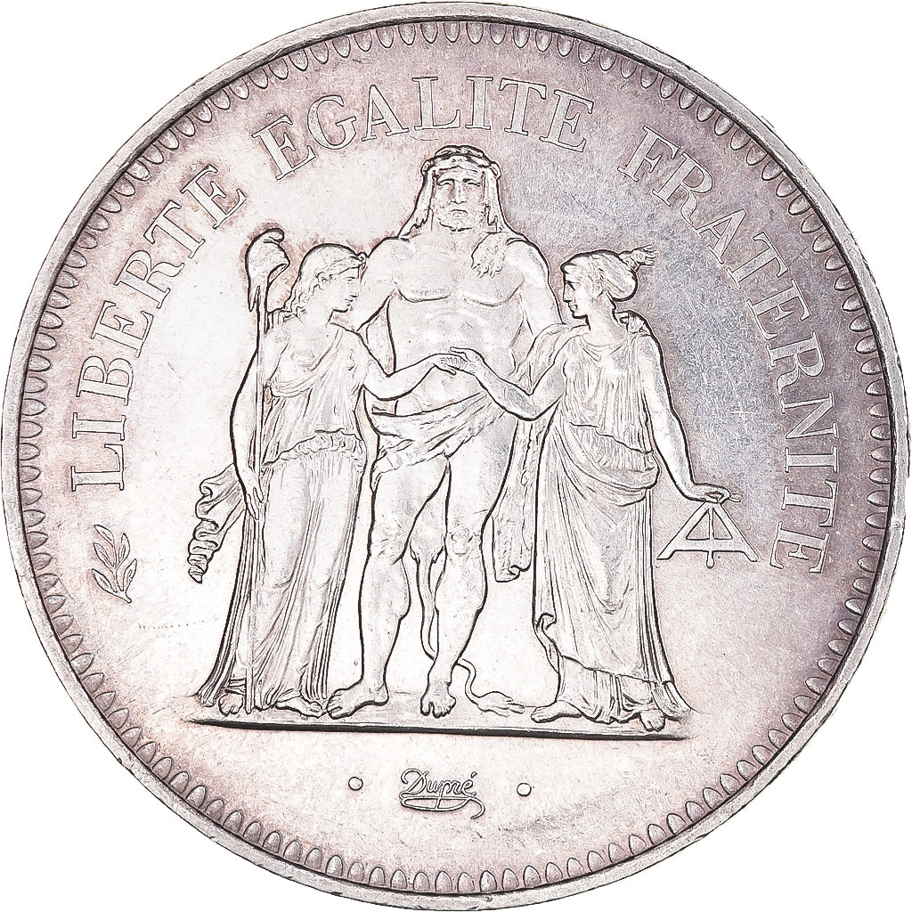 Coin, France, Hercule, 50 Francs, 1976, Paris, MS(63), Silver, KM:941.1