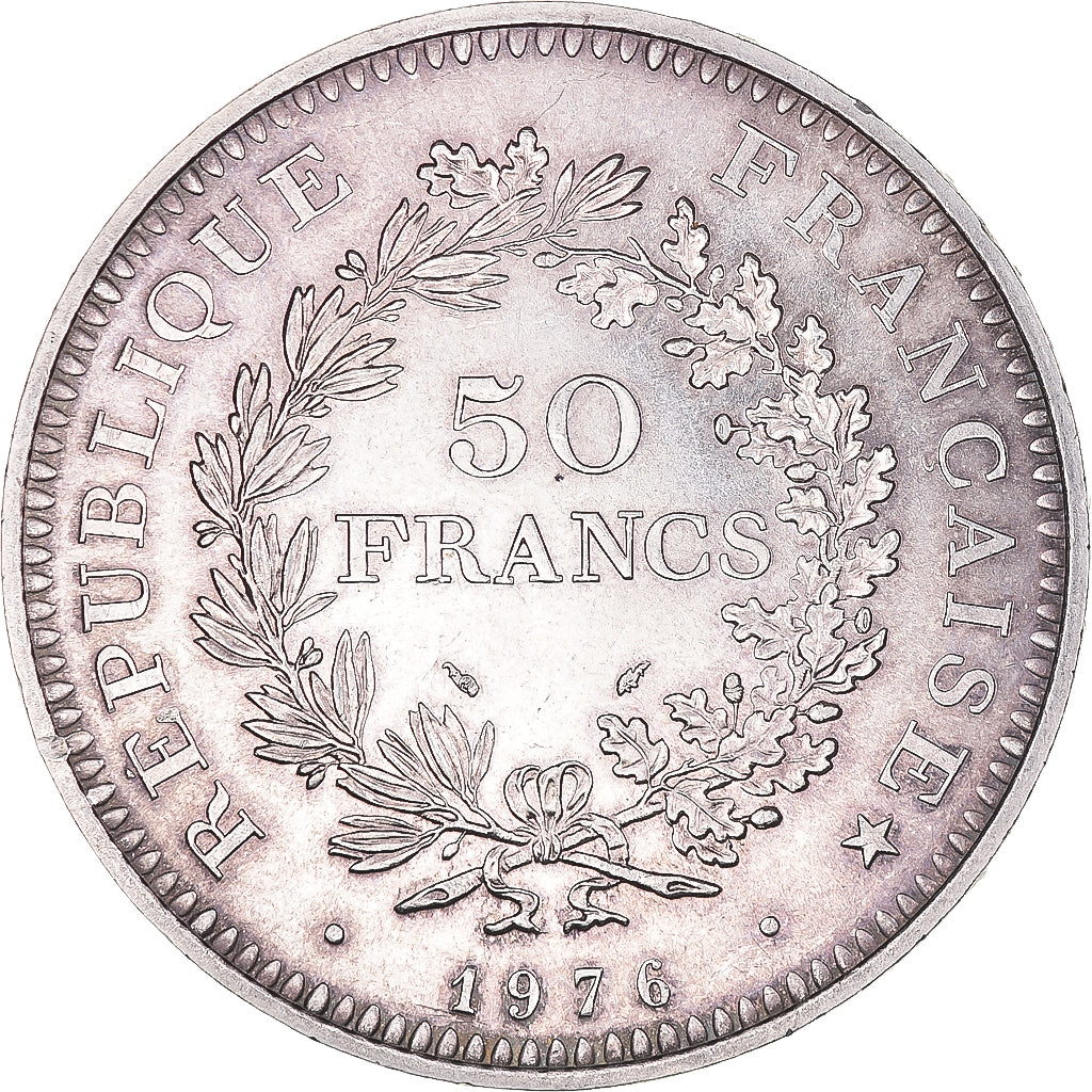 Coin, France, Hercule, 50 Francs, 1976, Paris, MS(63), Silver, KM:941.1