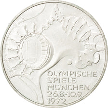 Monnaie, République fédérale allemande, 10 Mark, 1972, Karlsruhe, SUP