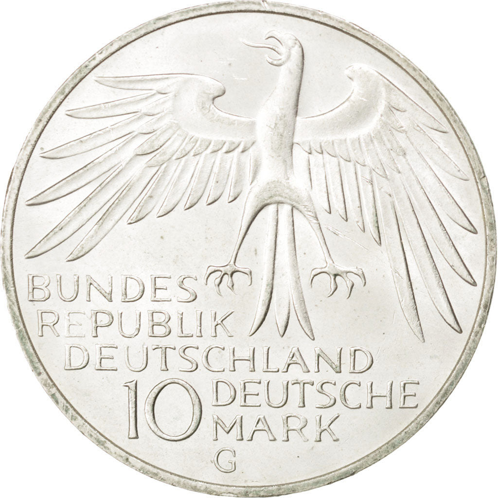 Monnaie, République fédérale allemande, 10 Mark, 1972, Karlsruhe, SUP