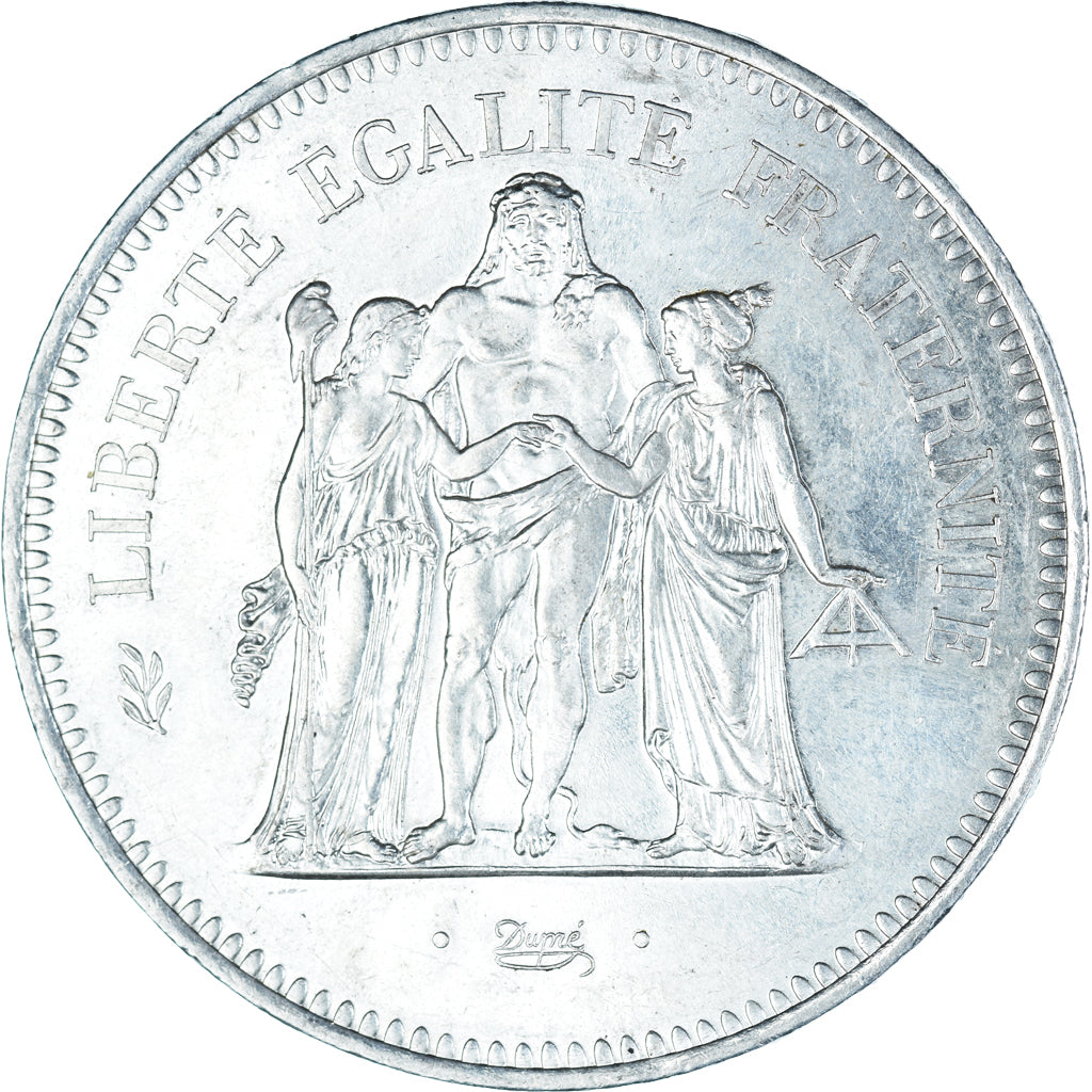 Coin, France, Hercule, 50 Francs, 1977, Paris, MS(63), Silver, KM:941.1