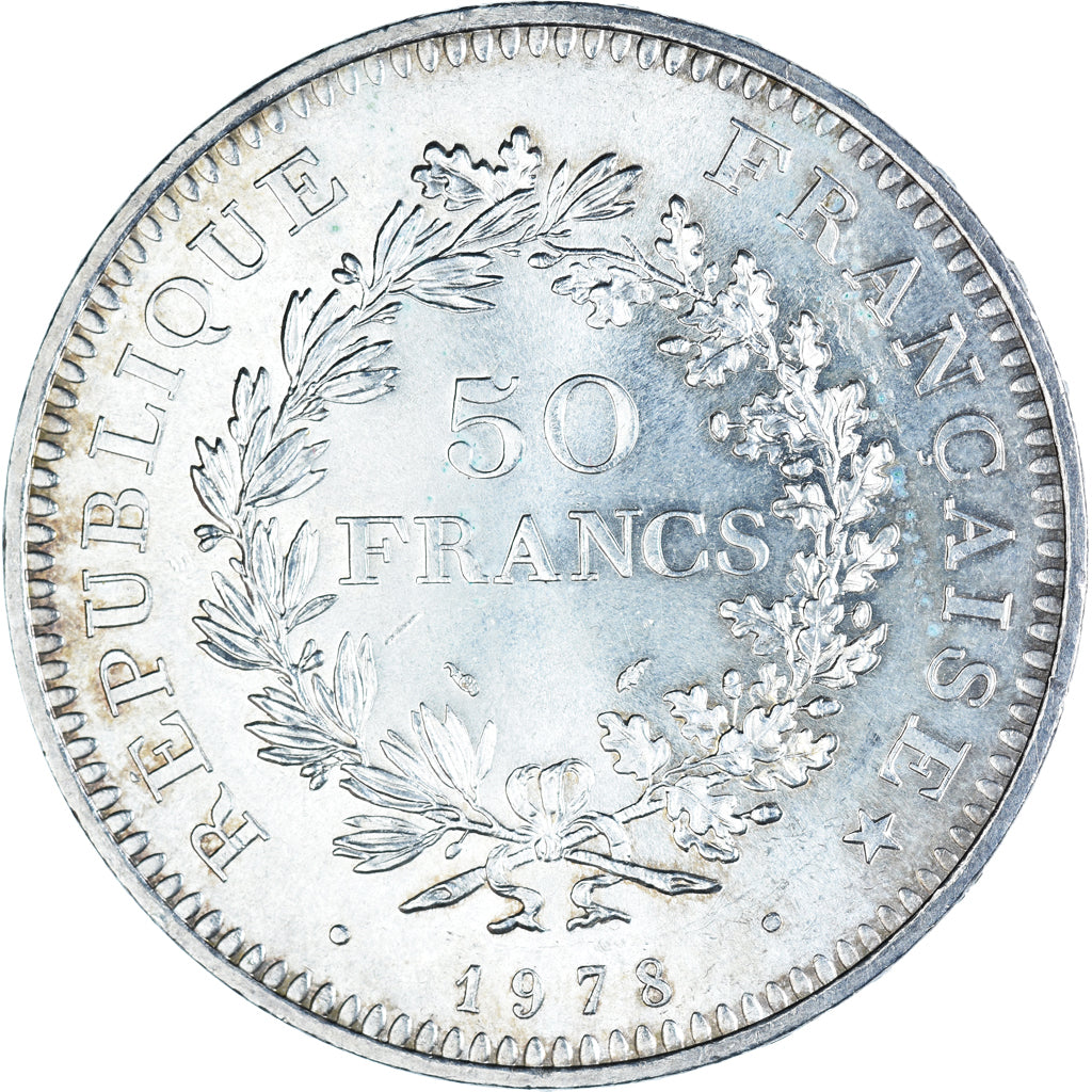 Coin, France, Hercule, 50 Francs, 1978, Paris, MS(60-62), Silver, KM:941.1