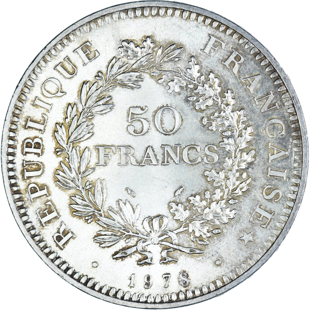 Coin, France, Hercule, 50 Francs, 1978, Paris, MS(60-62), Silver, KM:941.1