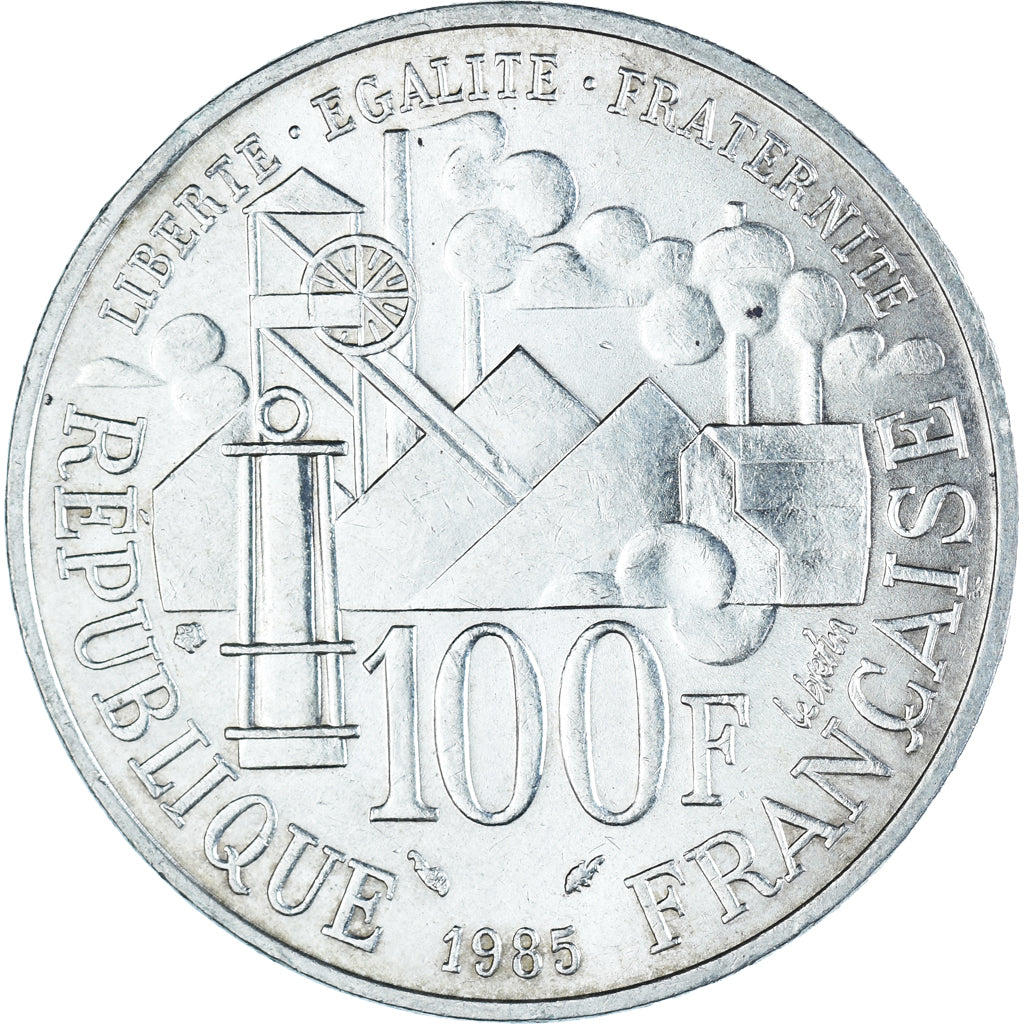Münze, Frankreich, Germinal, 100 Francs, 1985, Paris, VZ+, Silber, KM:957