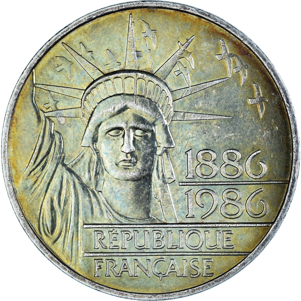 Coin, France, Statue de la Liberté, 100 Francs, 1986, MS(60-62), Silver